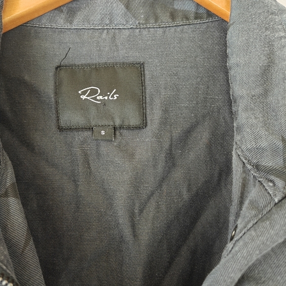 Rails Trey Jacket in Charcoal Oversized Stars Linen Blend Zip Button Size Small - Picture 7 of 14